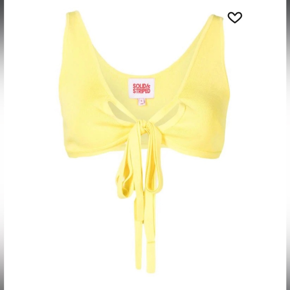 Yellow solid and striped top